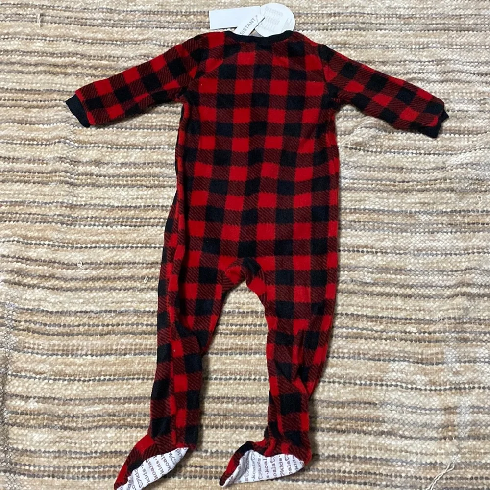 Koala Kids Baby Boy Plaid Fleece Footed Pajamas Polar Bear Skier Zip Up. 18 mos